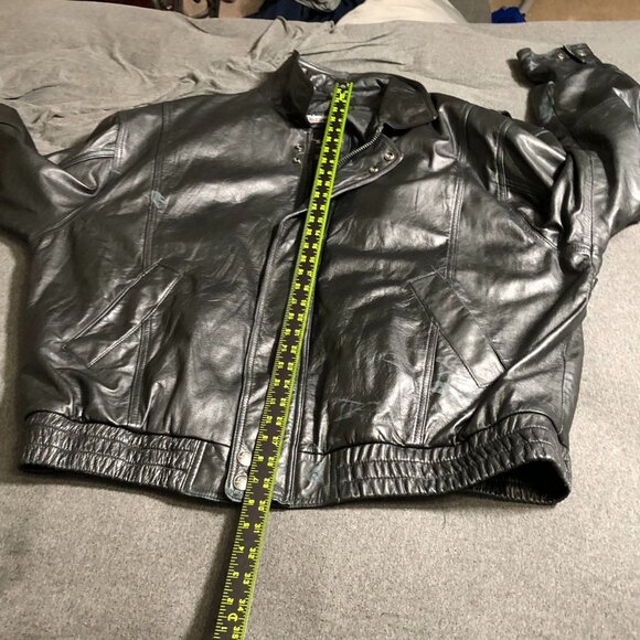 Wilsons Men Leather Bomber Jacket Size XXLT Black Thinsulate Full Zip Moto Biker - Picture 7 of 16